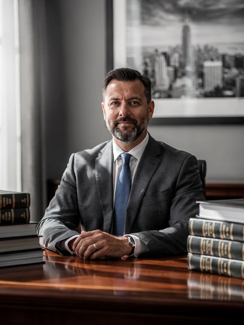 Professional reviewing medical records for legal case analysis